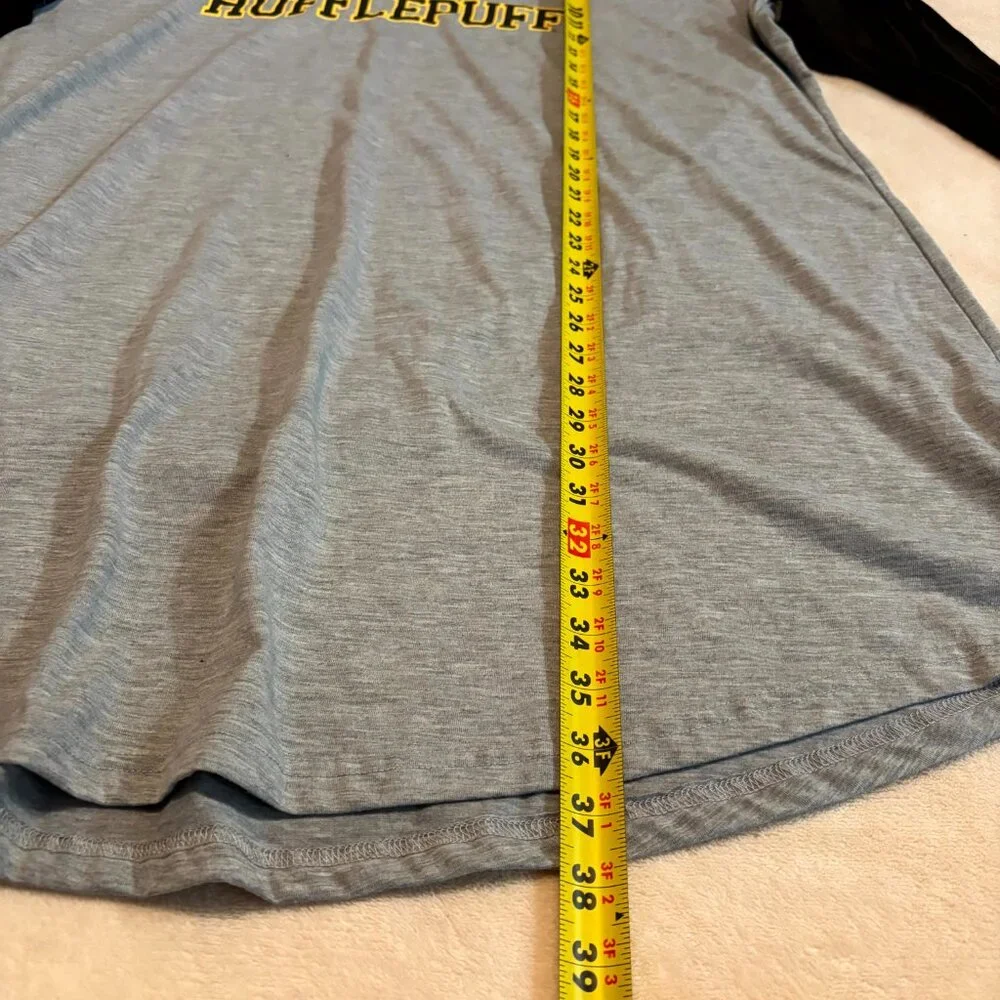 Harry Potter Hufflepuff XXXL Raglan Sleep Shirt PJ Nightgown PJammy - Picture 3 of 6